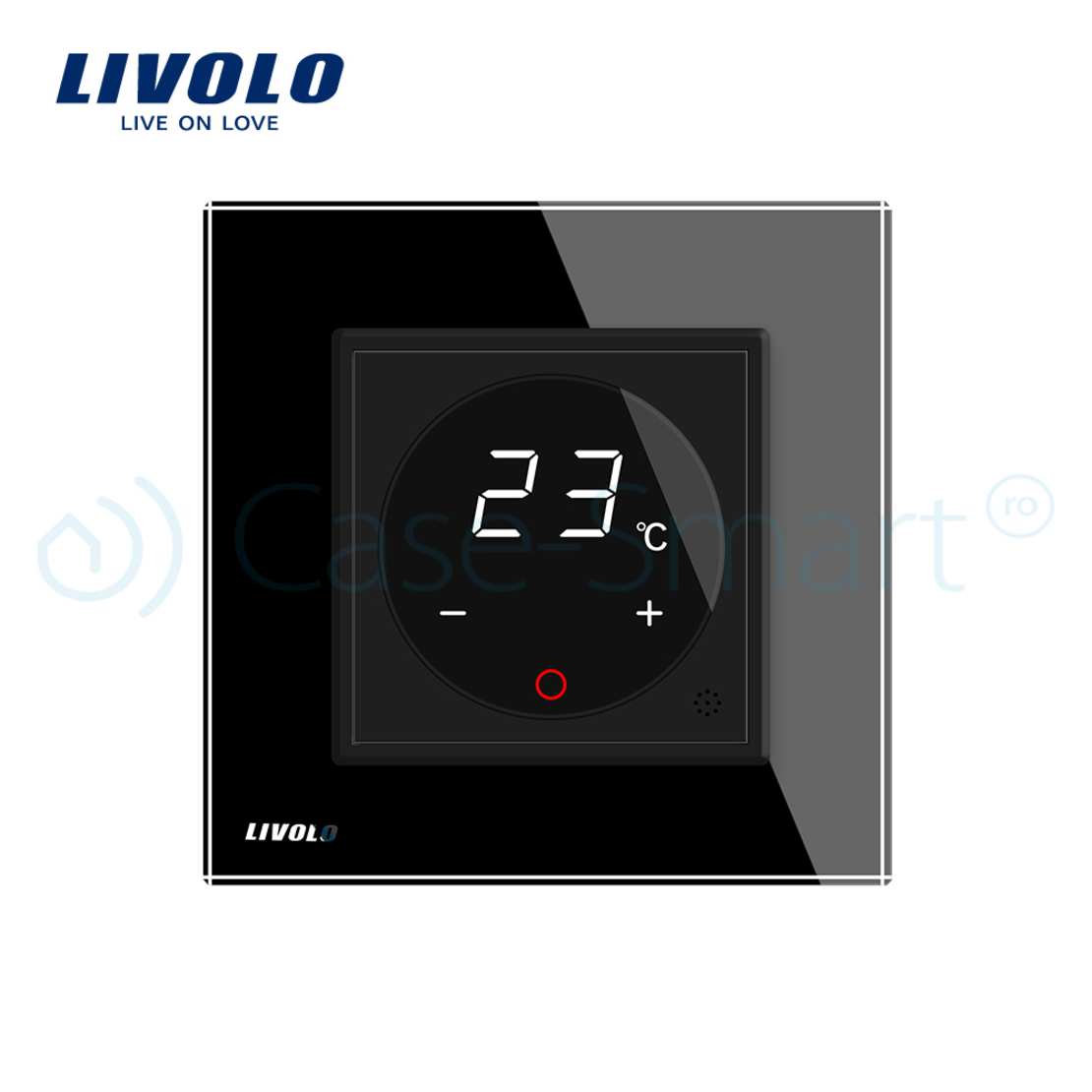 Termostat Livolo pentru sisteme de incalzire electrice, negru