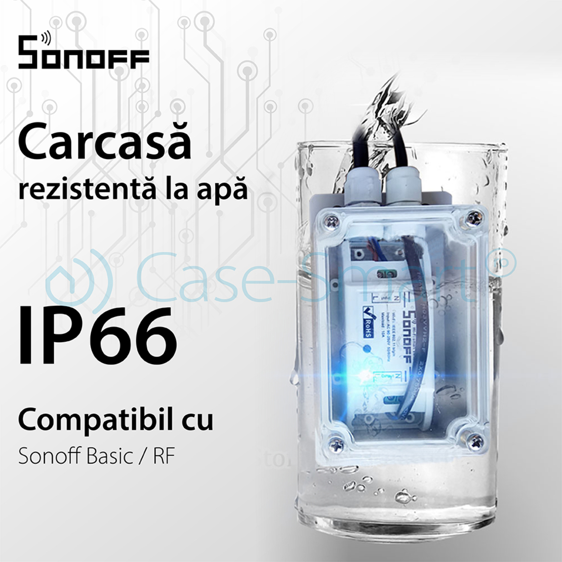 Carcasa rezistenta la apa pentru releu Sonoff IP66