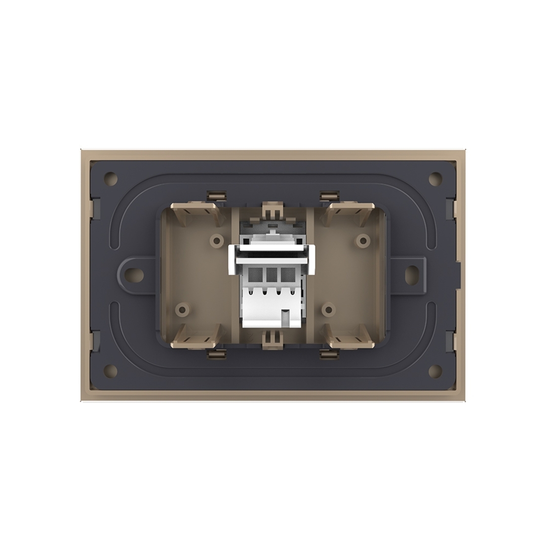 Priza Telefon LIVOLO cu Rama din Sticla, auriu