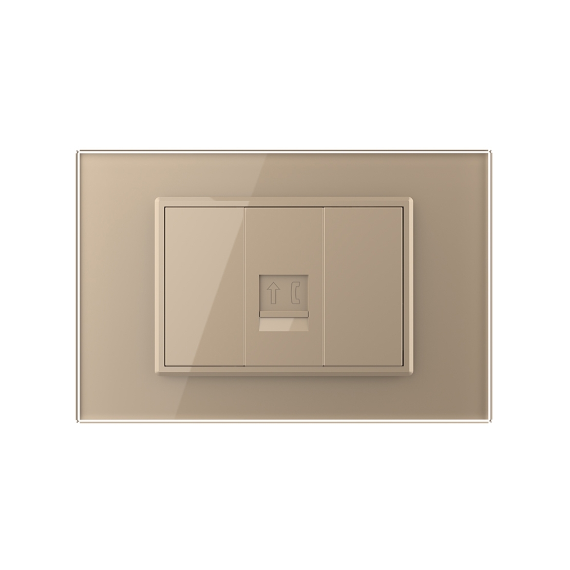 Priza Telefon LIVOLO cu Rama din Sticla, auriu