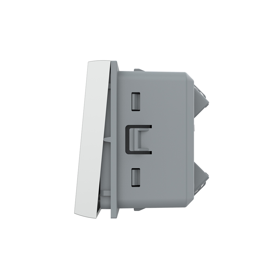 Modul Intrerupator Simplu Mecanic Cap Cruce, 2 Module - Serie Noua, gri