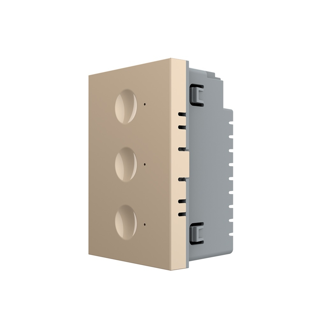 Modul intrerupator triplu cap scara / cap cruce cu touch Livolo standard Italian, Serie noua, auriu