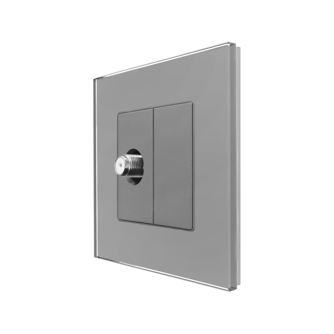 Priza TV Satelit cu Rama din Sticla LUXION, gri