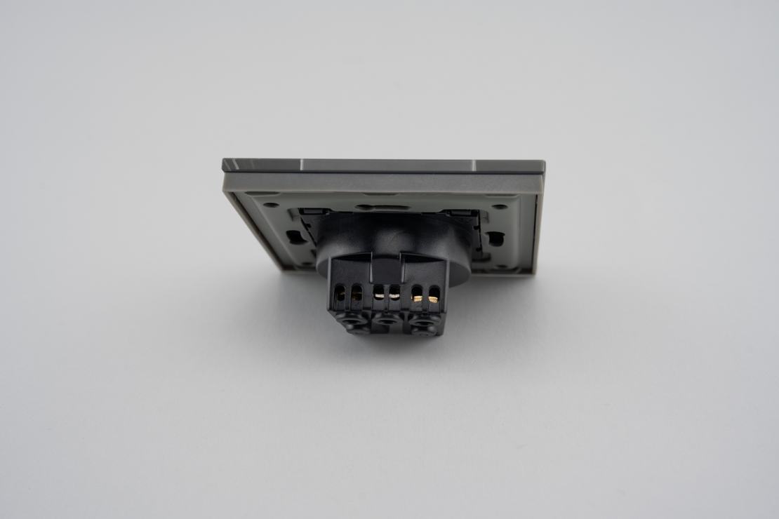 Priza Simpla LUXION cu Rama din Sticla, gri