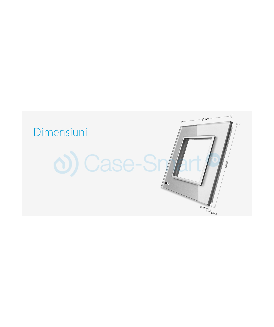 Rama priza simpla Livolo din sticla, gri