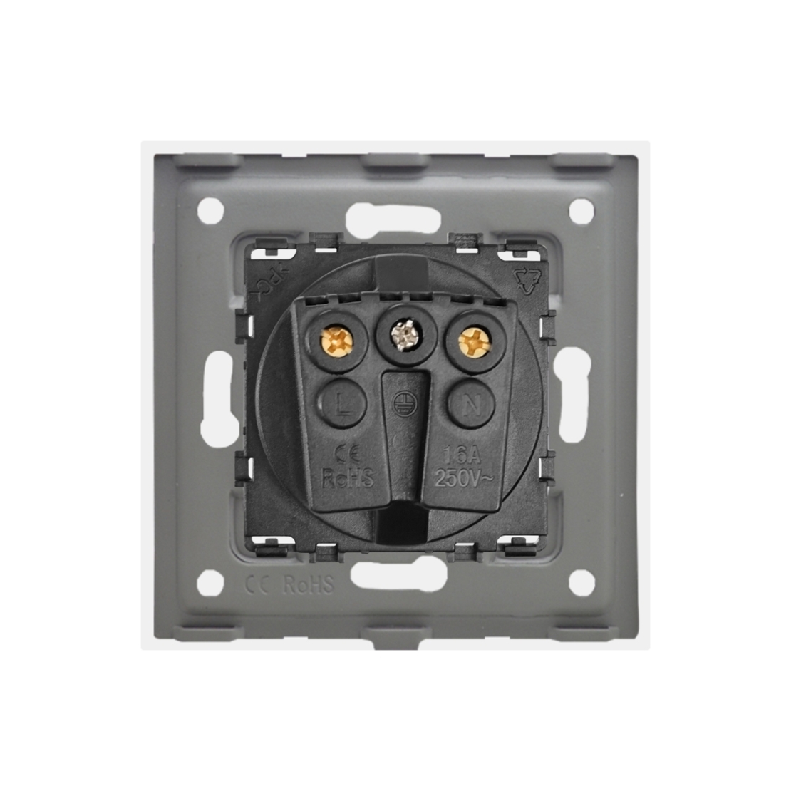 Priza Simpla LUXION cu Rama din Sticla, alb