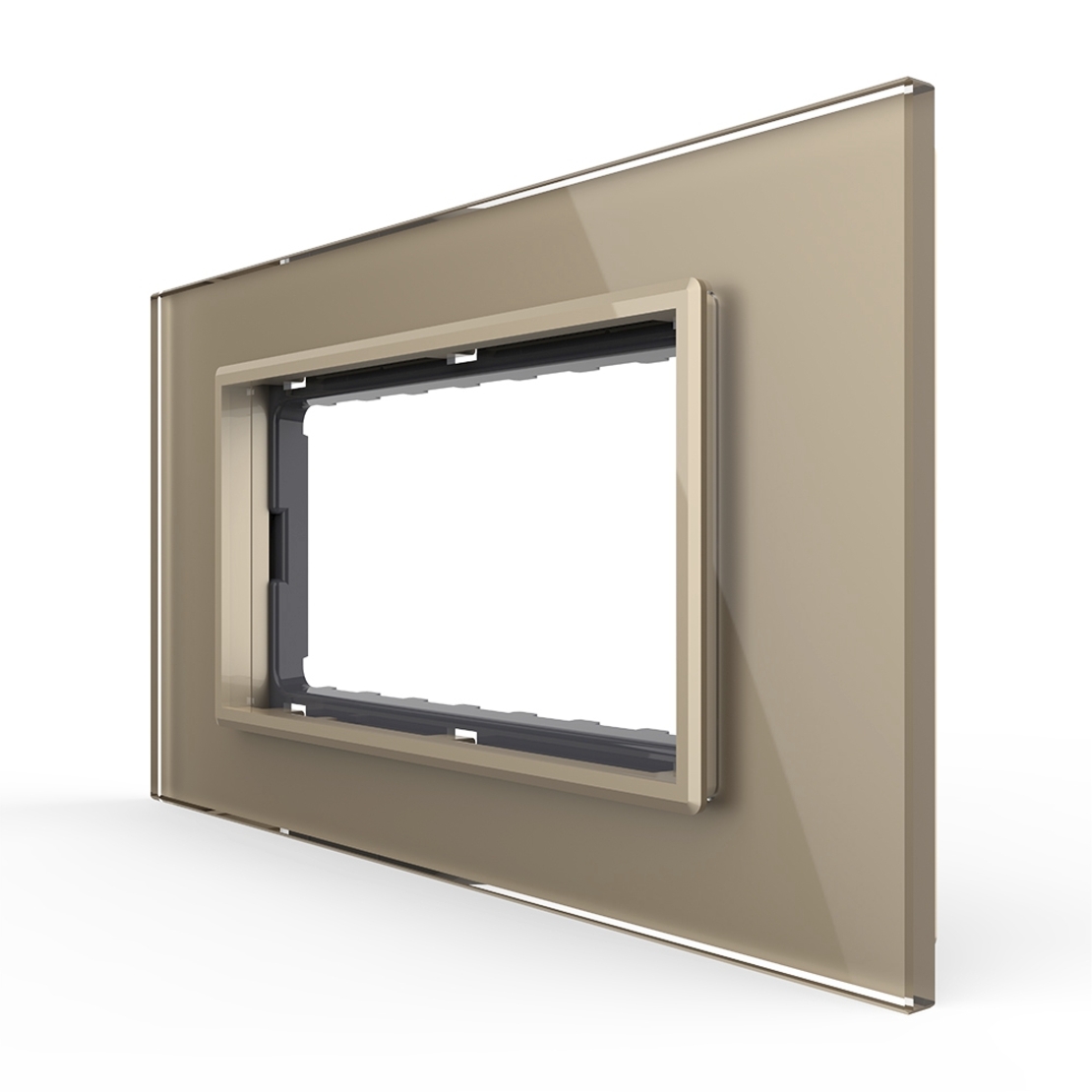 Rama din sticla Livolo standard Italian 4 module - Serie noua, auriu