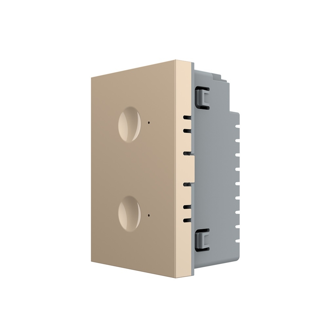 Modul intrerupator dublu cap scara / cruce wireless cu touch Livolo standard Italian, Serie noua, auriu
