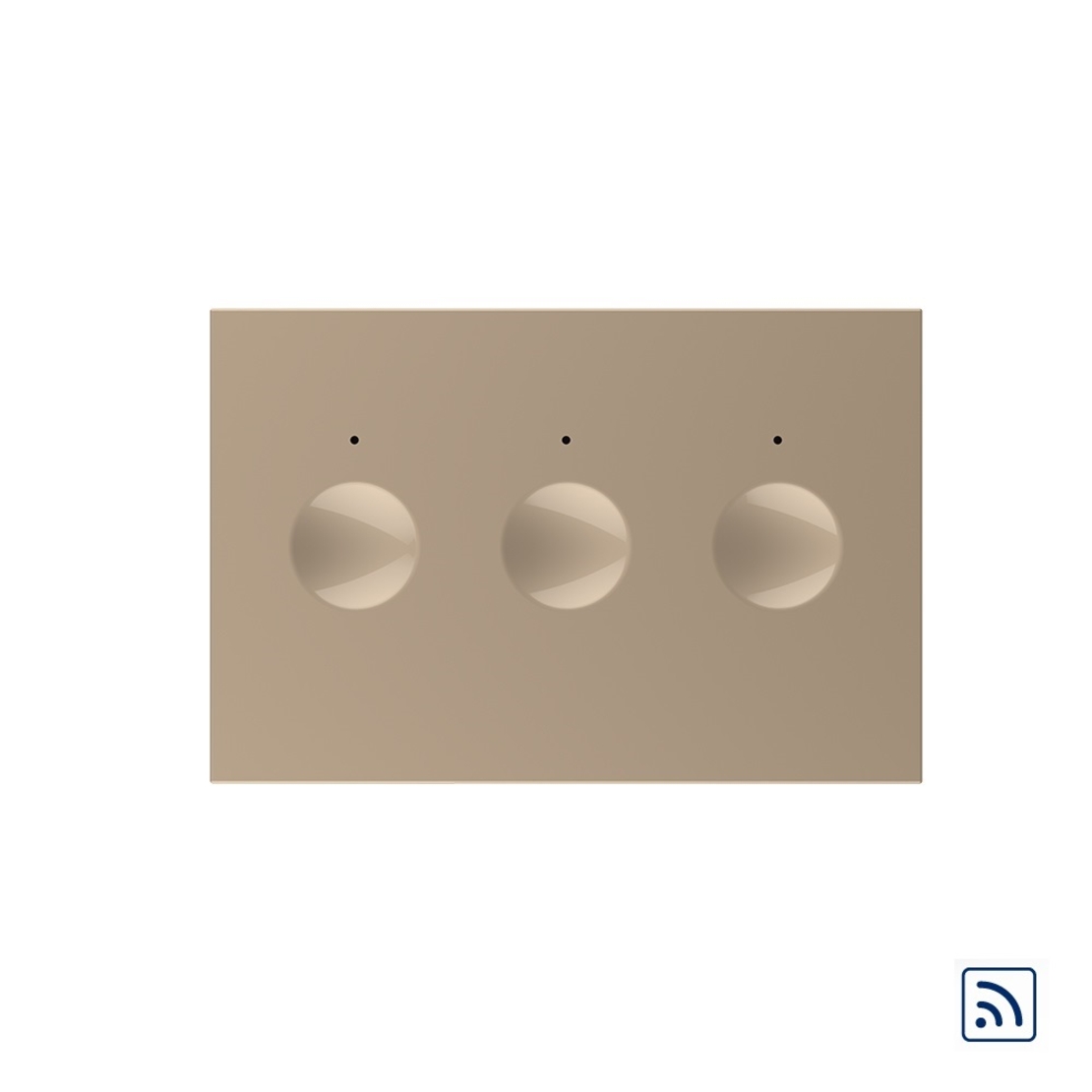 Modul intrerupator triplu wireless cu touch Livolo standard Italian, Serie noua, auriu