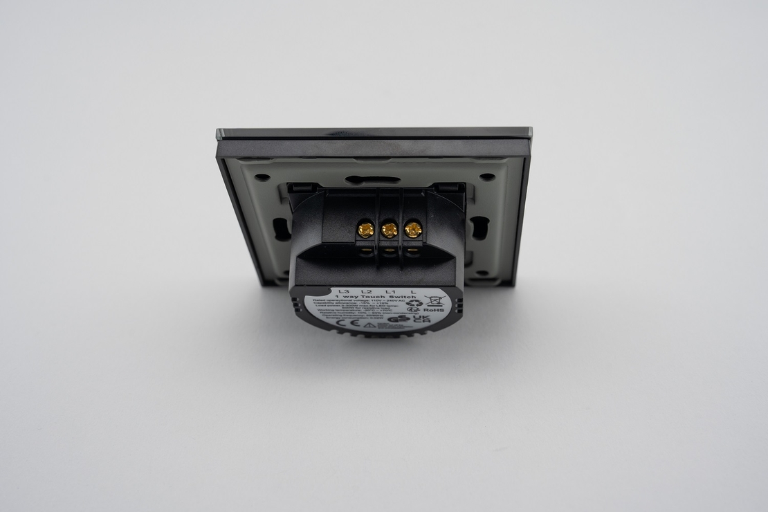 Intrerupator Dublu cu Touch din Sticla LUXION, negru