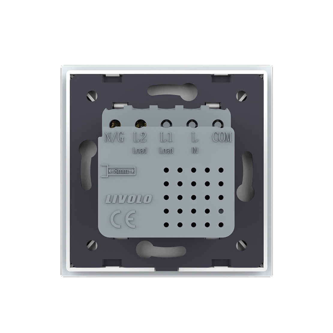 Priza USB-A + USB-C cu Rama Din Sticla LIVOLO - Serie Noua, alb