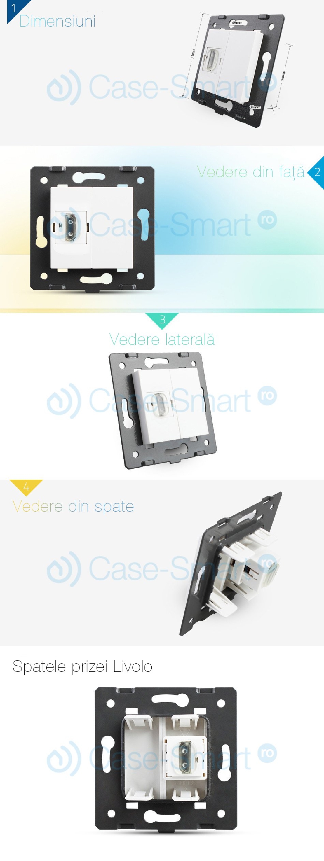 Priza HDMI Livolo, alb