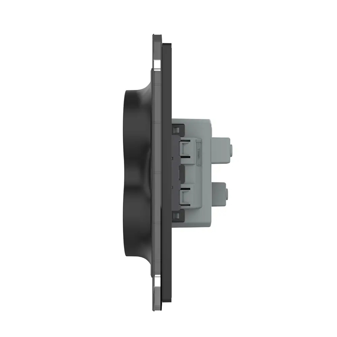 Priza Dubla Livolo cu Rama din Sticla Pentru Doza Simpla, negru