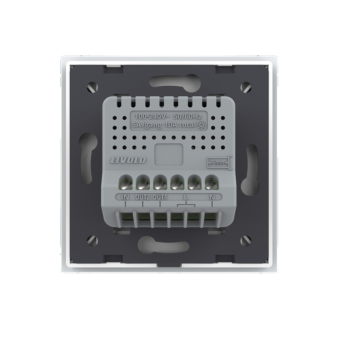 Intrerupator Dublu cu Reset si Contact Uscat LIVOLO - Serie Noua, alb
