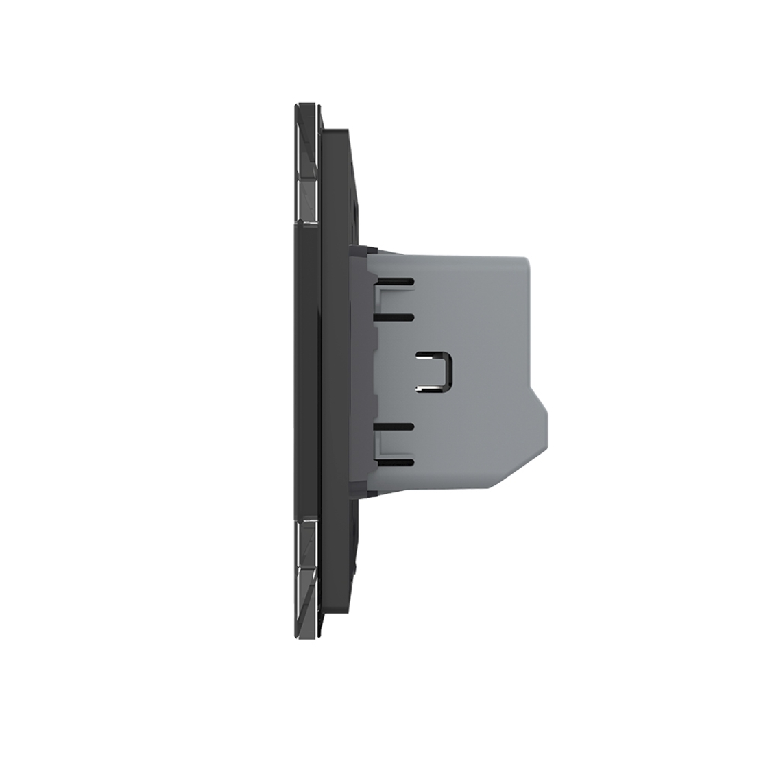 Intrerupator Simplu Cap Scara / Cruce cu Touch LIVOLO cu Rama din Sticla - Protocol Zigbee EC, negru