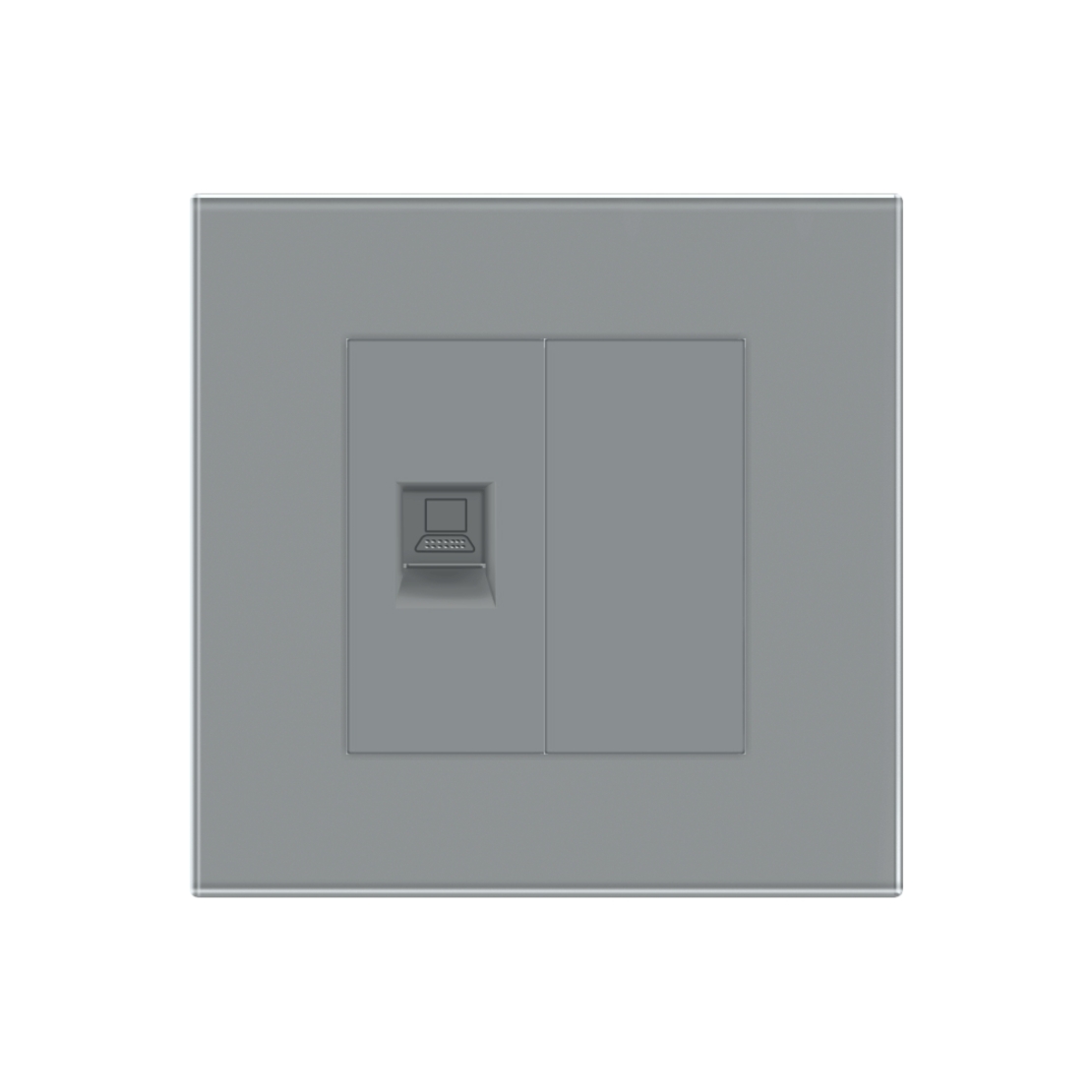 Priza Internet cu Rama din Sticla LUXION, gri