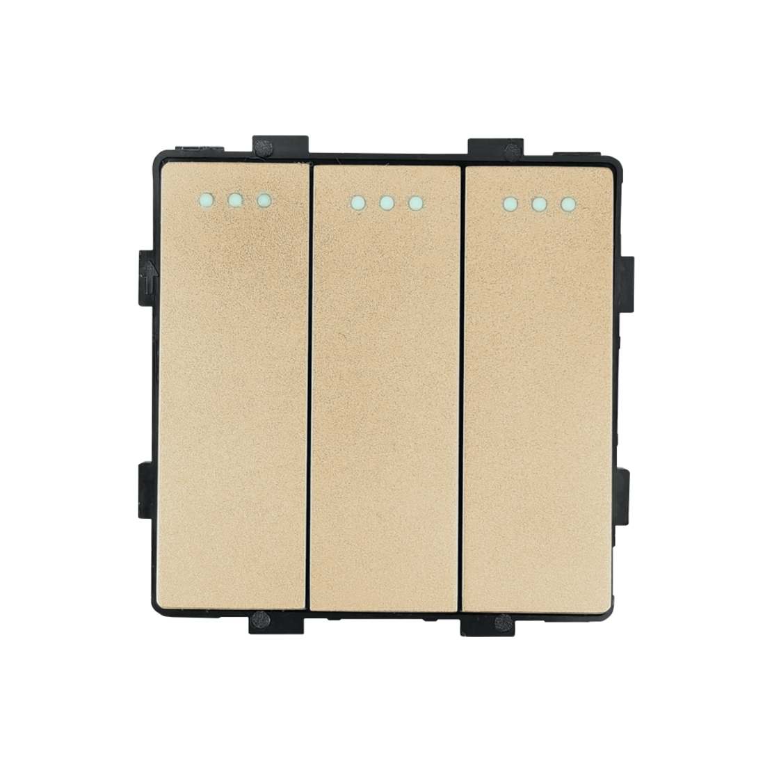 Modul Intrerupator Triplu Cap Scara Mecanic LUXION, auriu