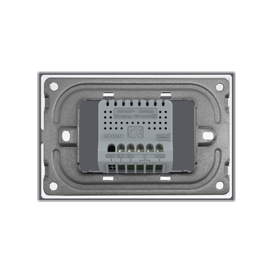 Intrerupator Dublu Cap Scara / Cruce Wireless cu Touch LIVOLO din Sticla – Standard Italian, auriu