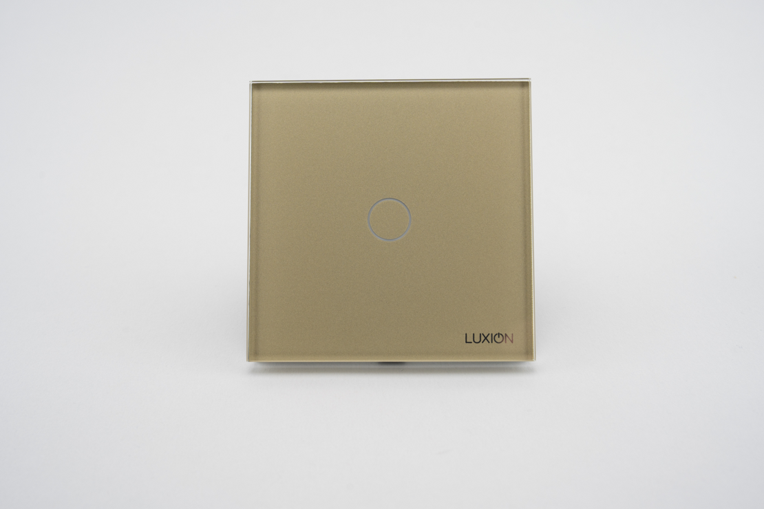 Intrerupator Simplu cu Touch din Sticla LUXION, 500W, auriu