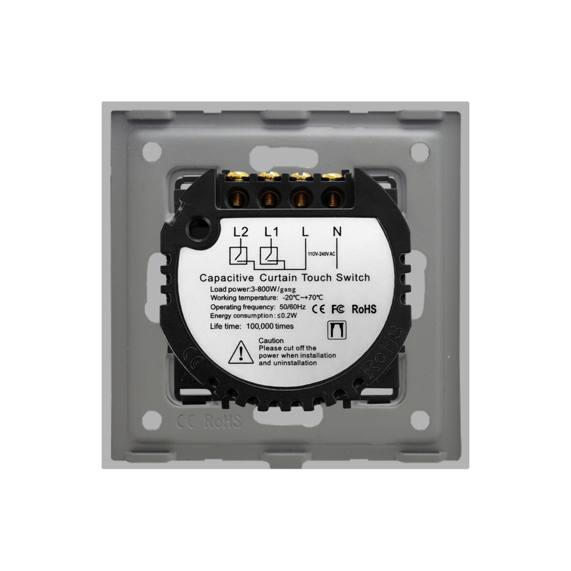 Intrerupator Draperie cu Touch din Sticla LUXION, gri