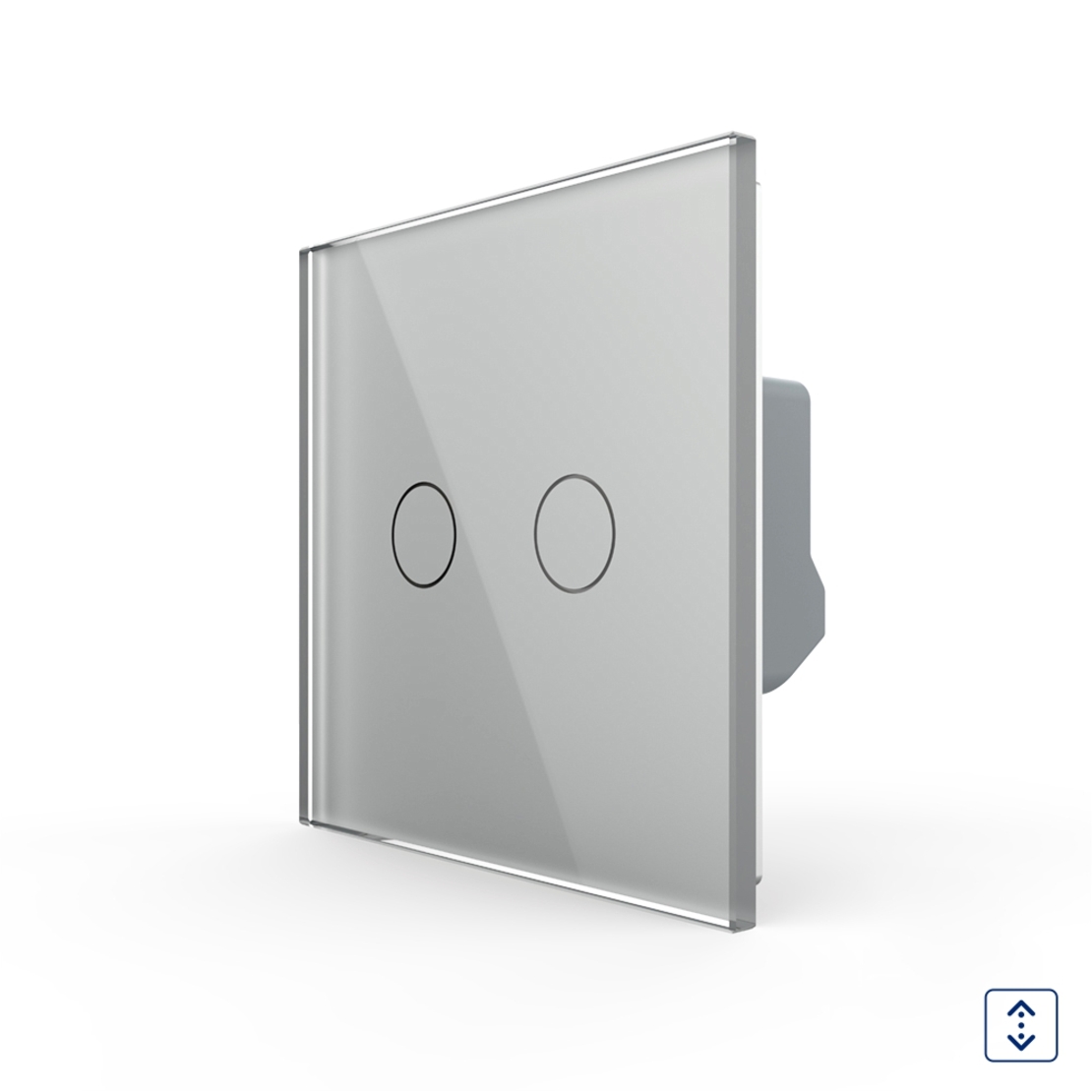 Intrerupator Draperie cu Touch LIVOLO din Sticla - Serie Noua, gri
