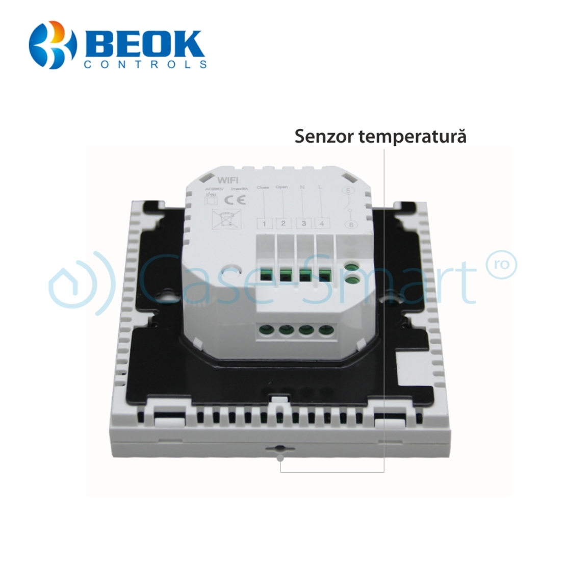 Termostat WiFi pentru centrala termica pe gaz si incalzire in pardoseala, Aplicatia mobila Smart Life, BeOk BOT-313WiFi, alb