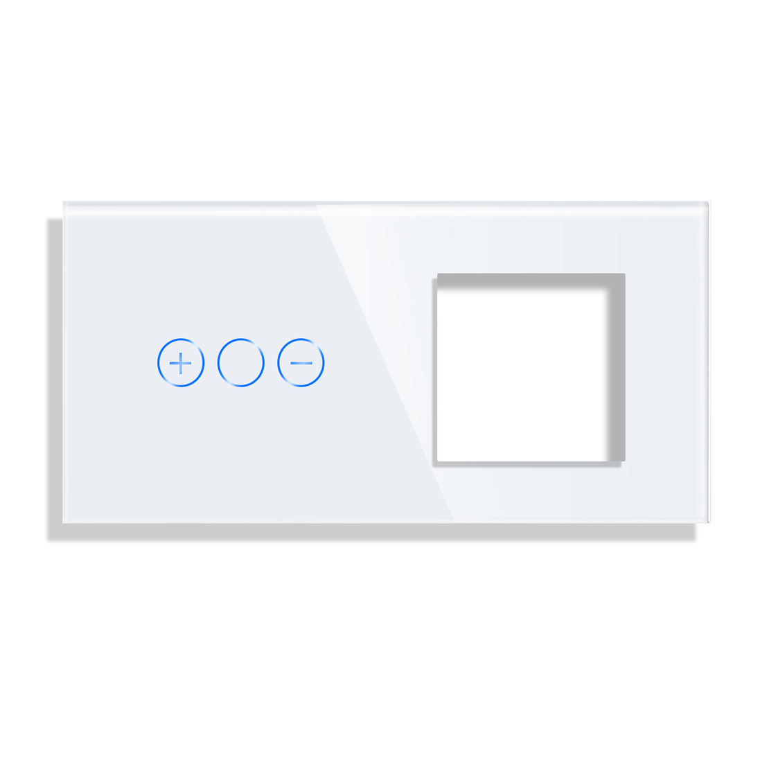 Panou Intrerupator Variator cu Touch si Priza Simpla Din Sticla LUXION, alb