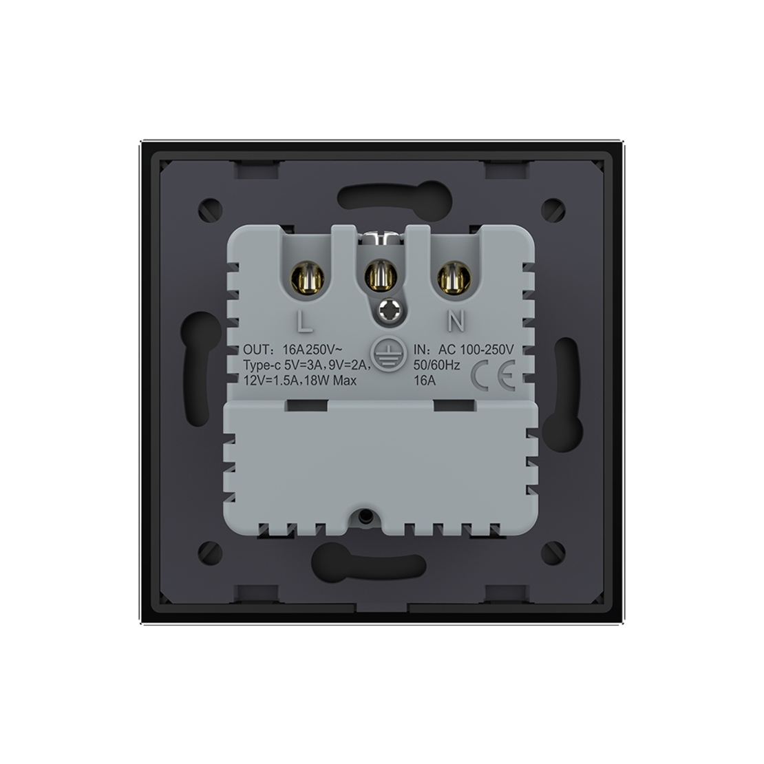 Priza Schuko + USB-C LIVOLO, Standard German - Serie Noua, negru