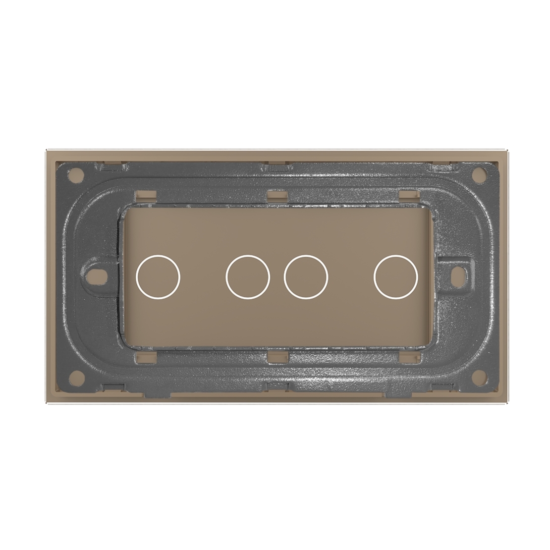 Panou Intrerupator Dublu + Dublu cu Touch LIVOLO din Sticla, Standard Italian - 4M, auriu