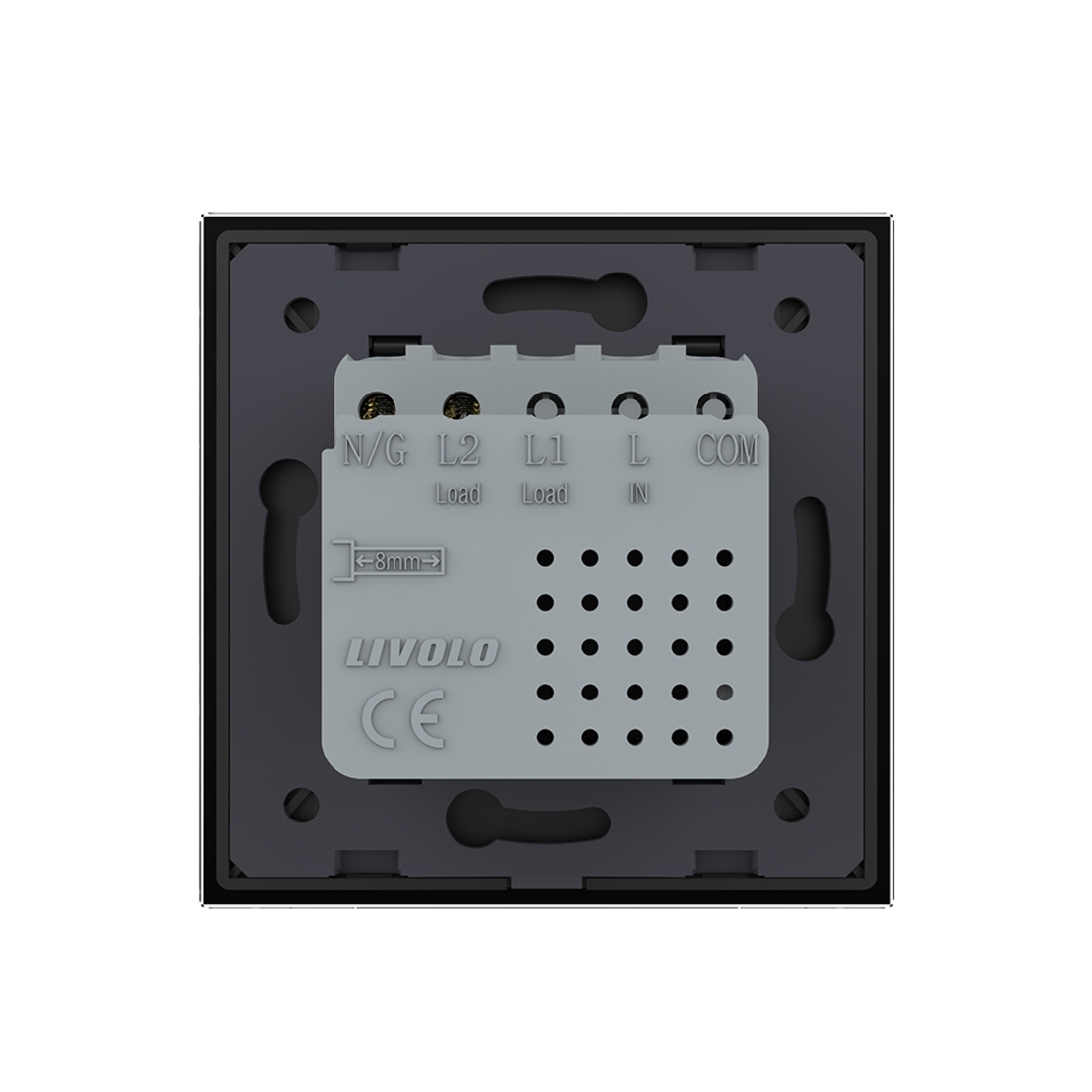 Priza USB-A + USB-C cu Rama Din Sticla LIVOLO - Serie Noua, negru