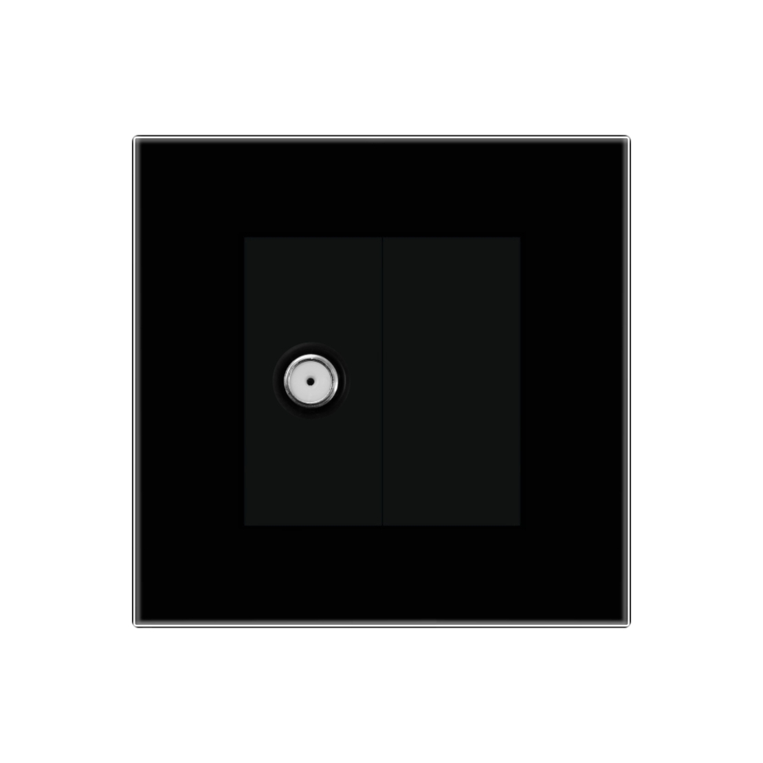 Priza TV Satelit cu Rama din Sticla LUXION, negru