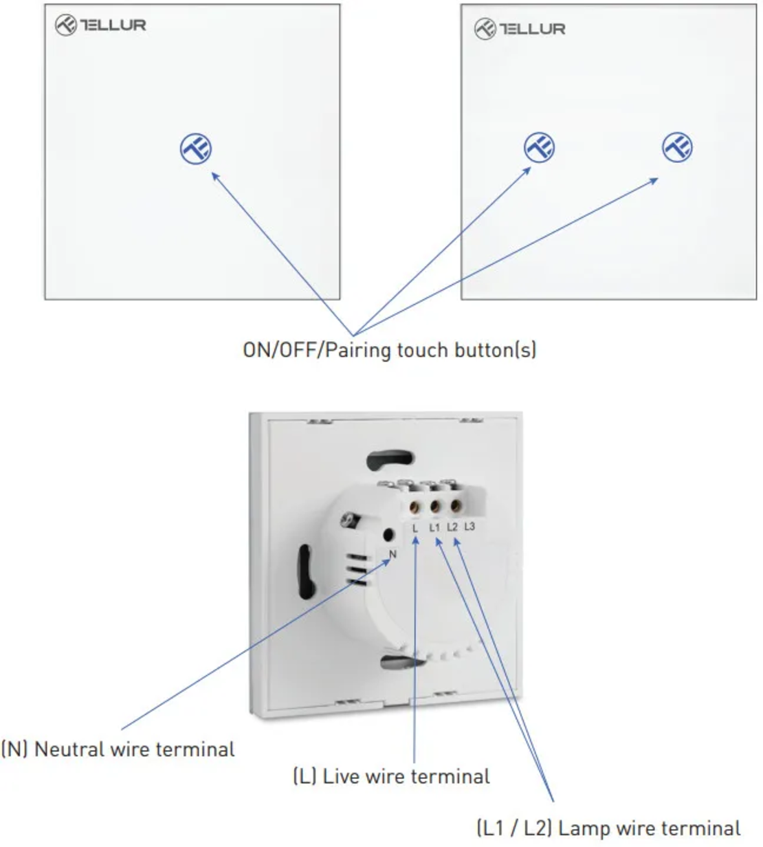 Intrerupator Simplu Wi-Fi cu Touch din Sticla Tellur, SS1N, 1 Port