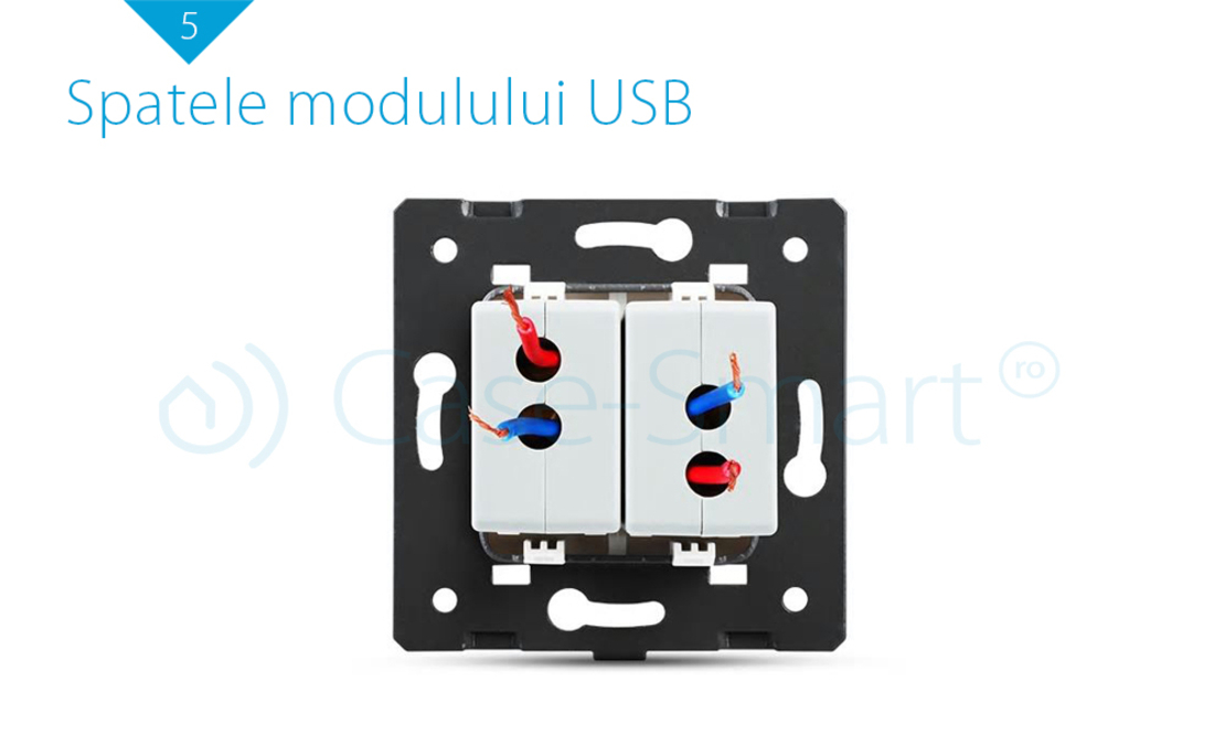 Priza Dubla USB Livolo, alb