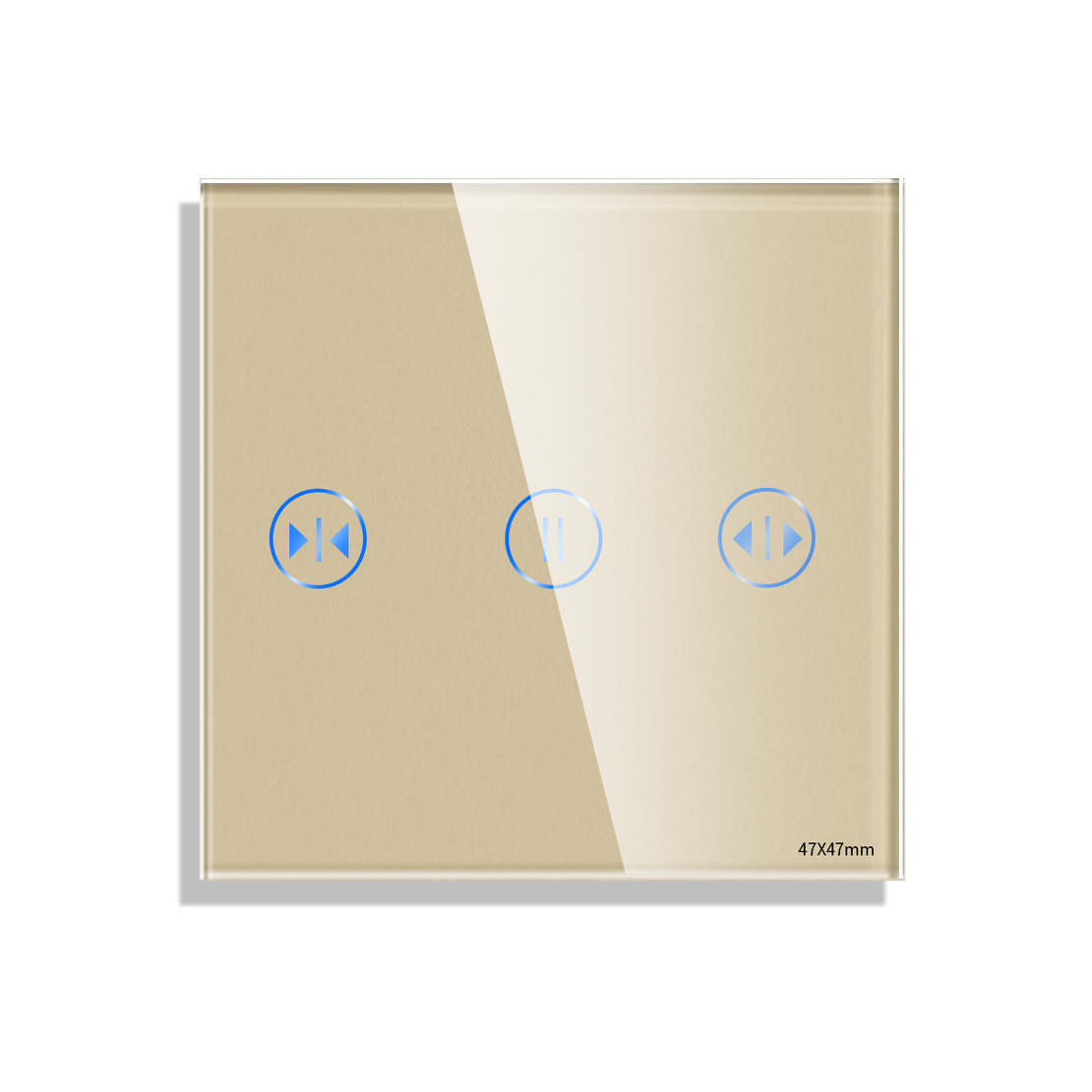 Panou Intrerupator Jaluzele cu Touch Mini din Sticla LUXION, auriu