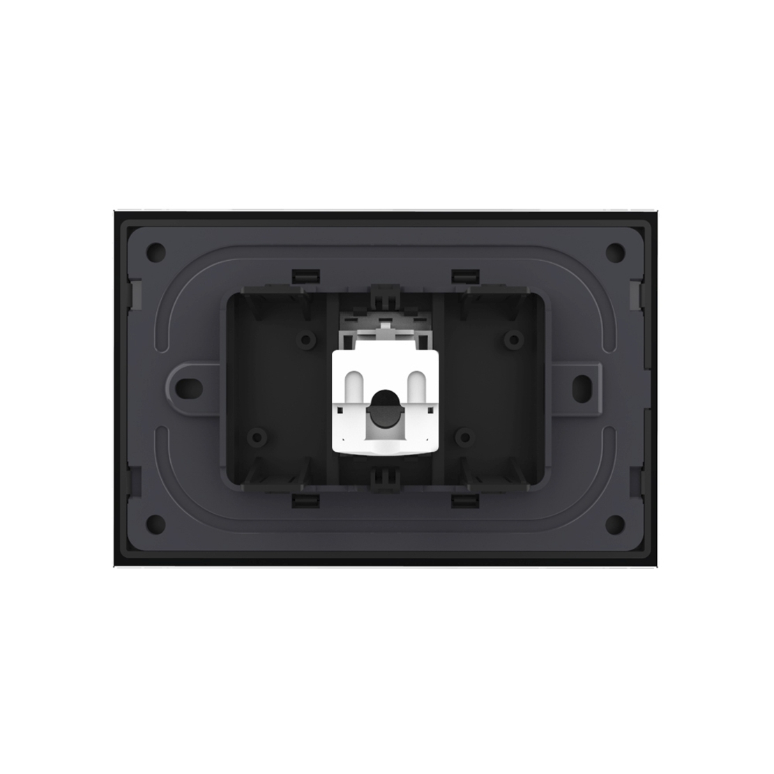 Priza internet Livolo cu rama din sticla - standard italian, negru