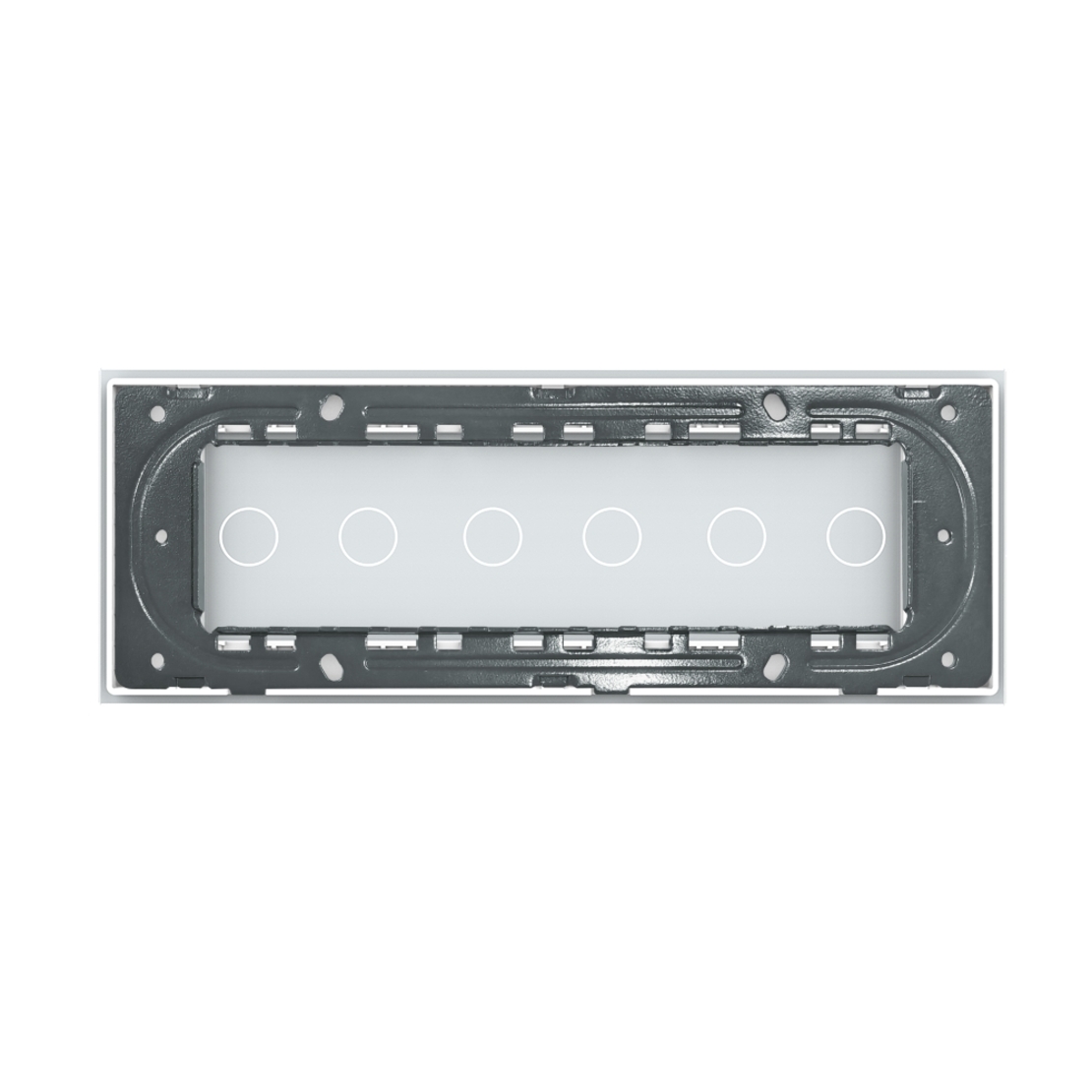 Panou Intrerupator Dublu + Dublu + Dublu cu Touch LIVOLO din Sticla, Standard Italian - 6/7M, alb