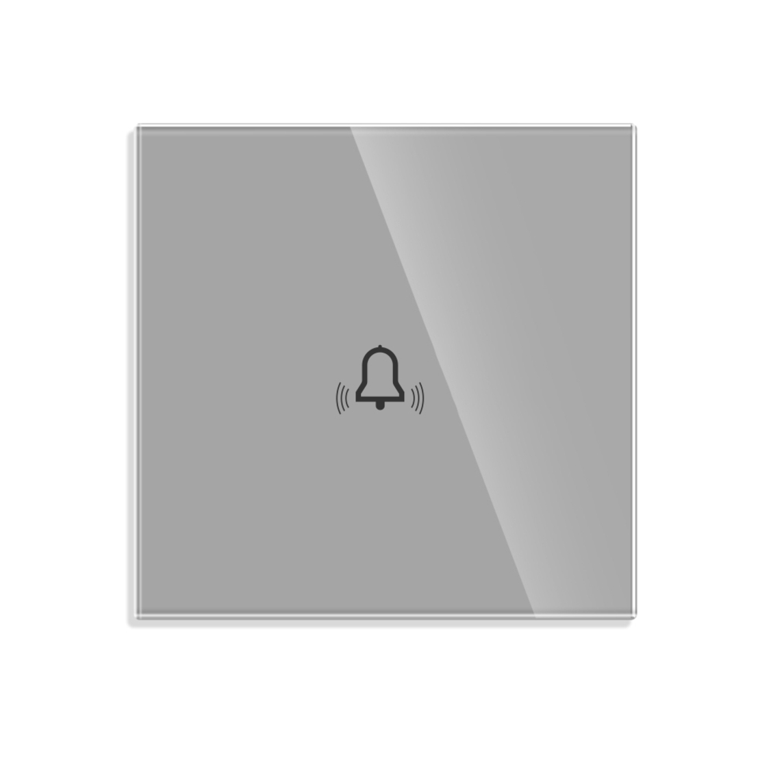 Buton Sonerie cu Touch, cu Revenire, din Sticla LUXION, gri