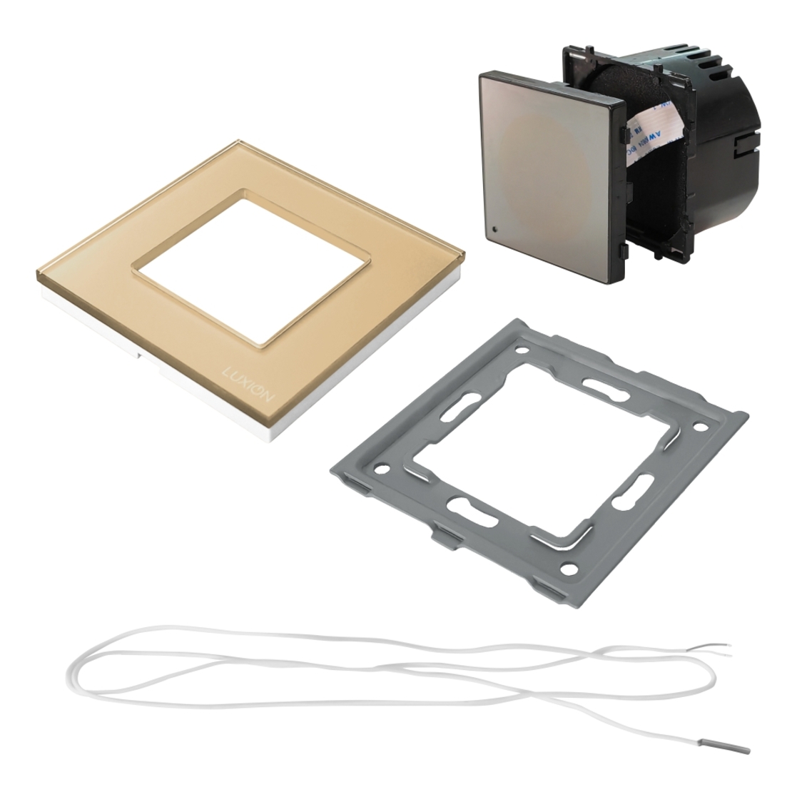 Termostat Wi-Fi pentru incalzirea electrica LUXION cu Rama din Sticla, auriu