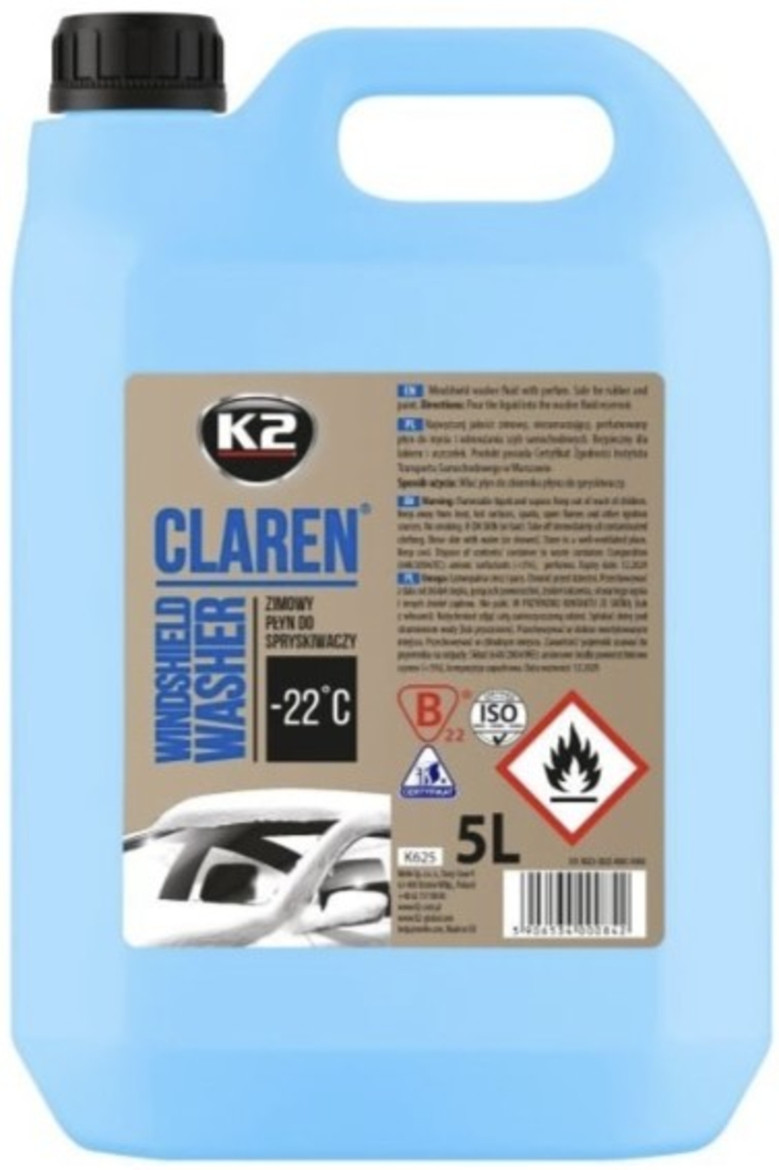 CLAREN -22 ̊C 5L - Solutie parbriz fara metanol