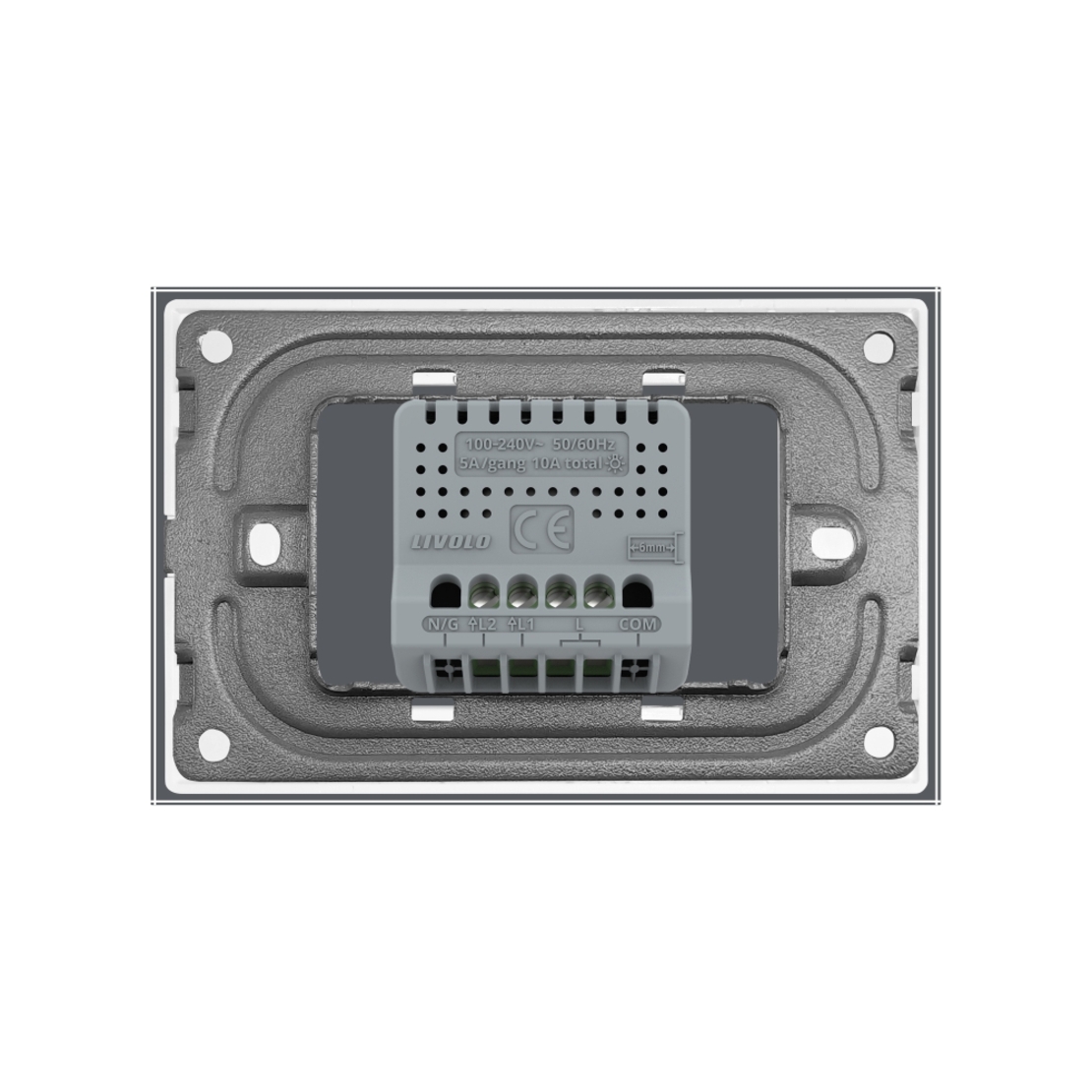 Intrerupator Dublu cu Touch LIVOLO din Sticla – Standard Italian, alb