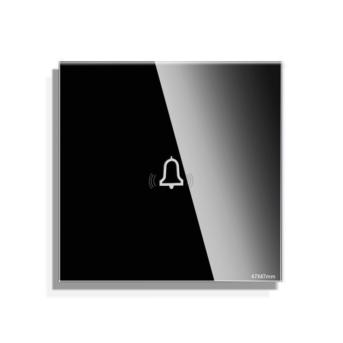 Panou Buton Sonerie cu Touch Mini din Sticla LUXION, negru