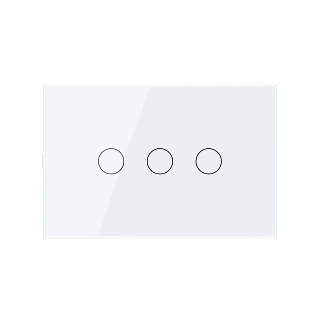 Intrerupator triplu cu touch Livolo din sticla, standard Italian, protocol ZigBee EC - Serie noua, alb