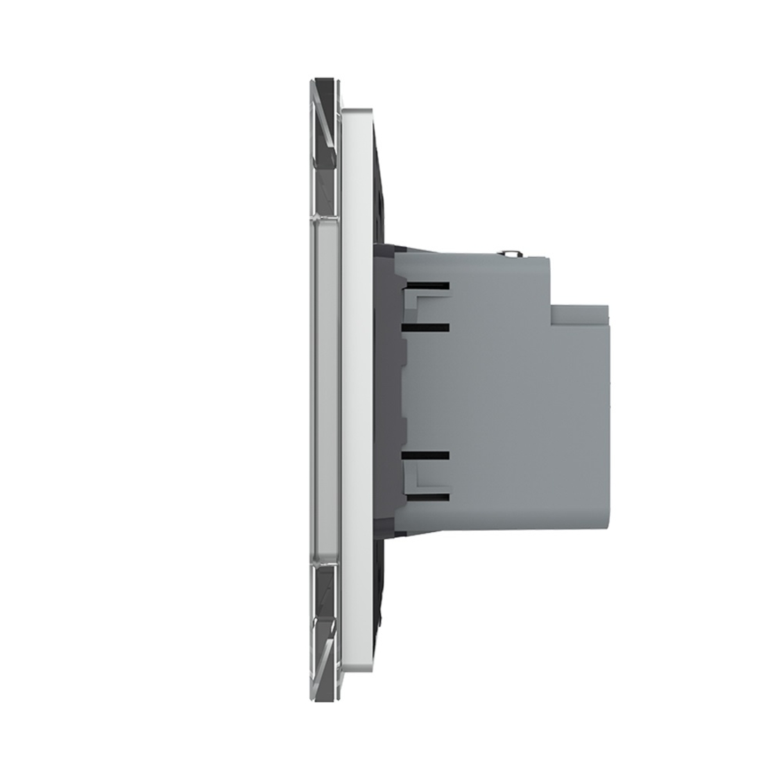 Priza USB Tip C Livolo cu Rama din Sticla, gri