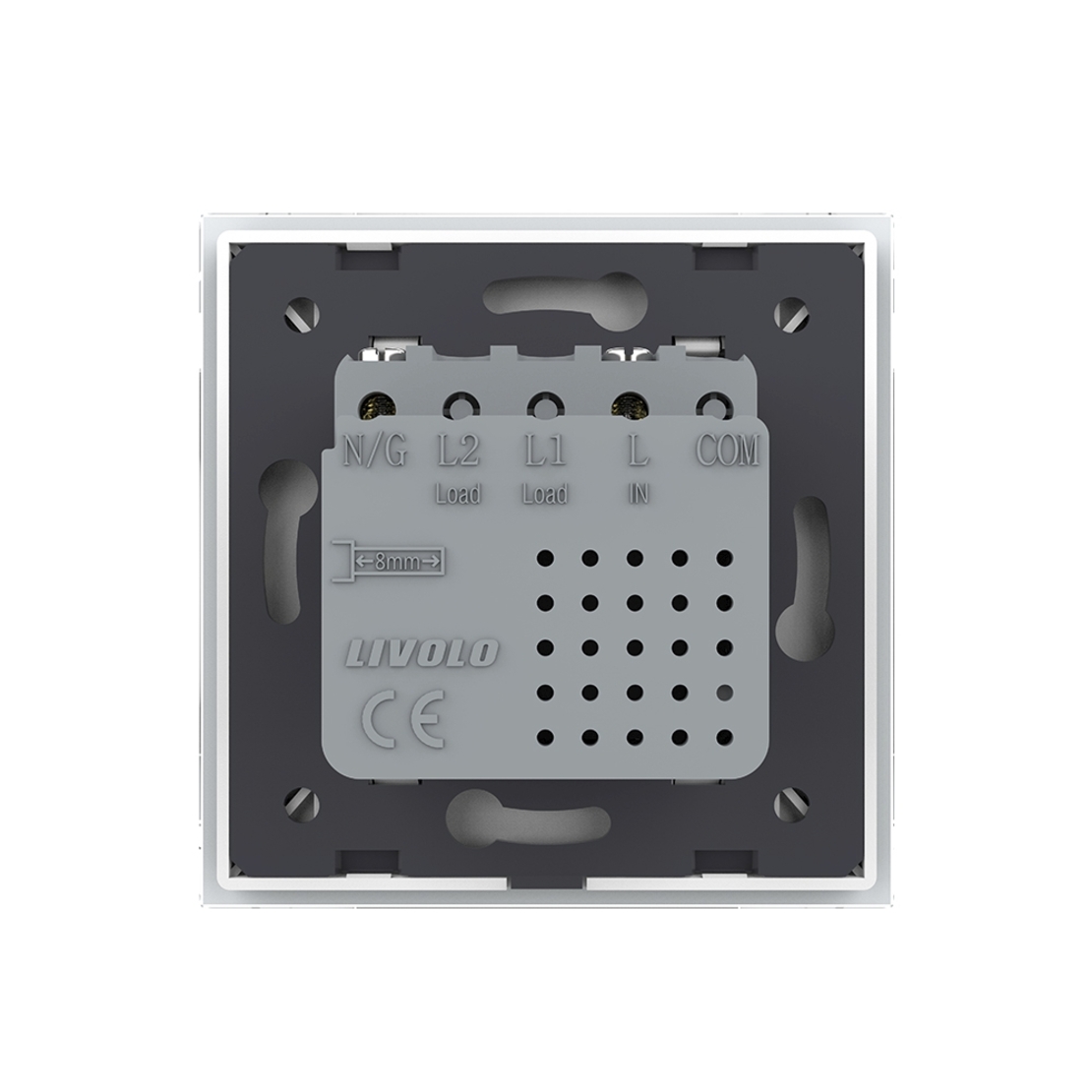 Priza USB Tip C Livolo cu Rama din Sticla, alb