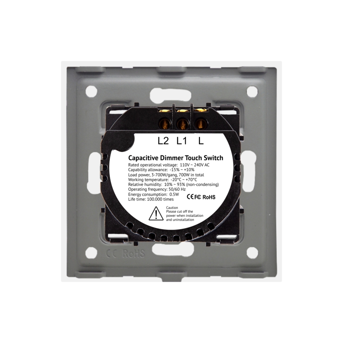 Intrerupator Dublu cu Variator si Touch din Sticla LUXION, auriu