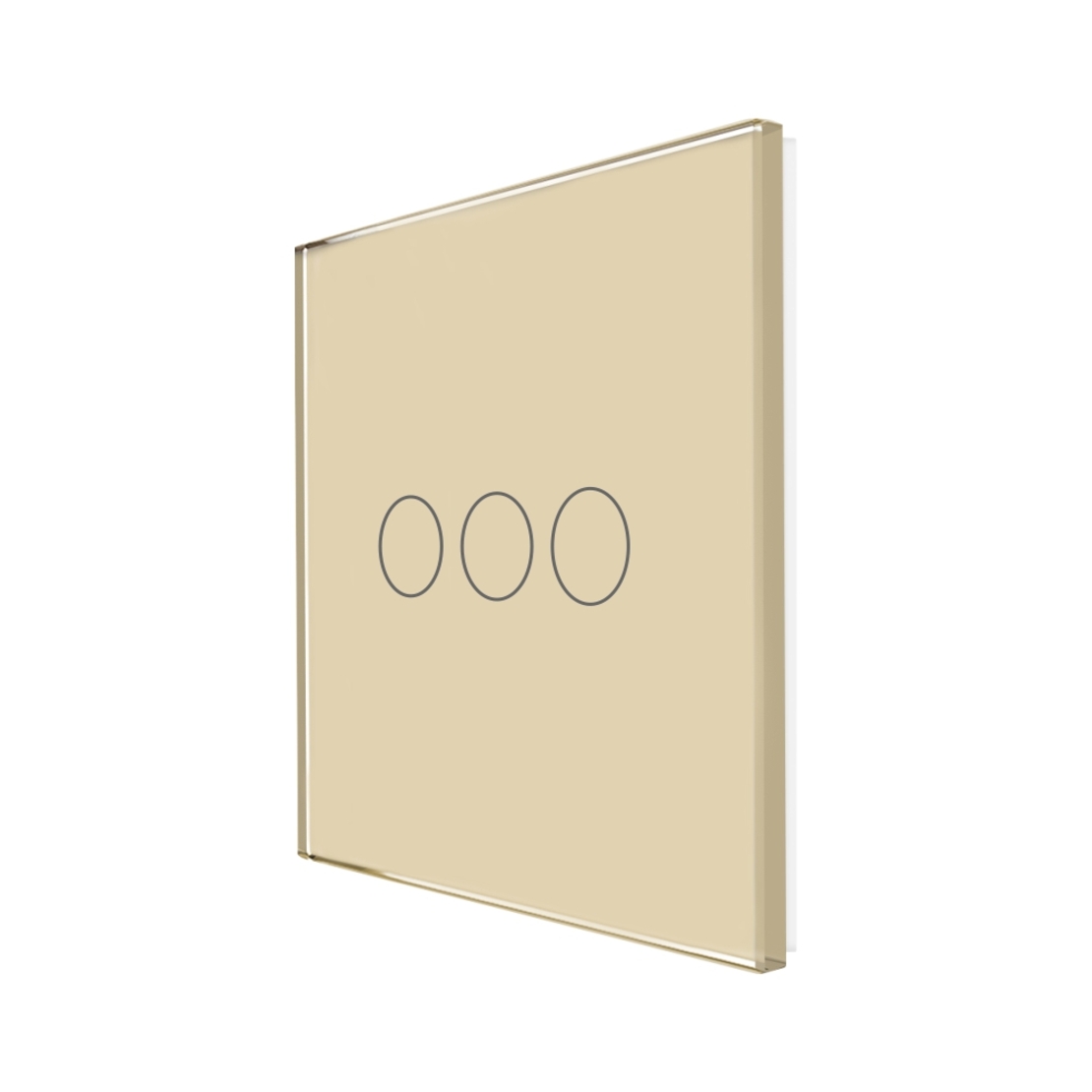 Panou Intrerupator Triplu cu Touch Din Sticla LUXION, auriu