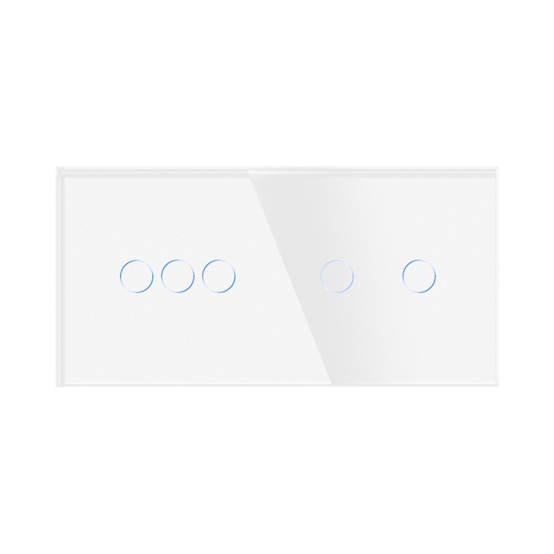 Panou Intrerupator Triplu + Dublu cu Touch Din Sticla LUXION, alb
