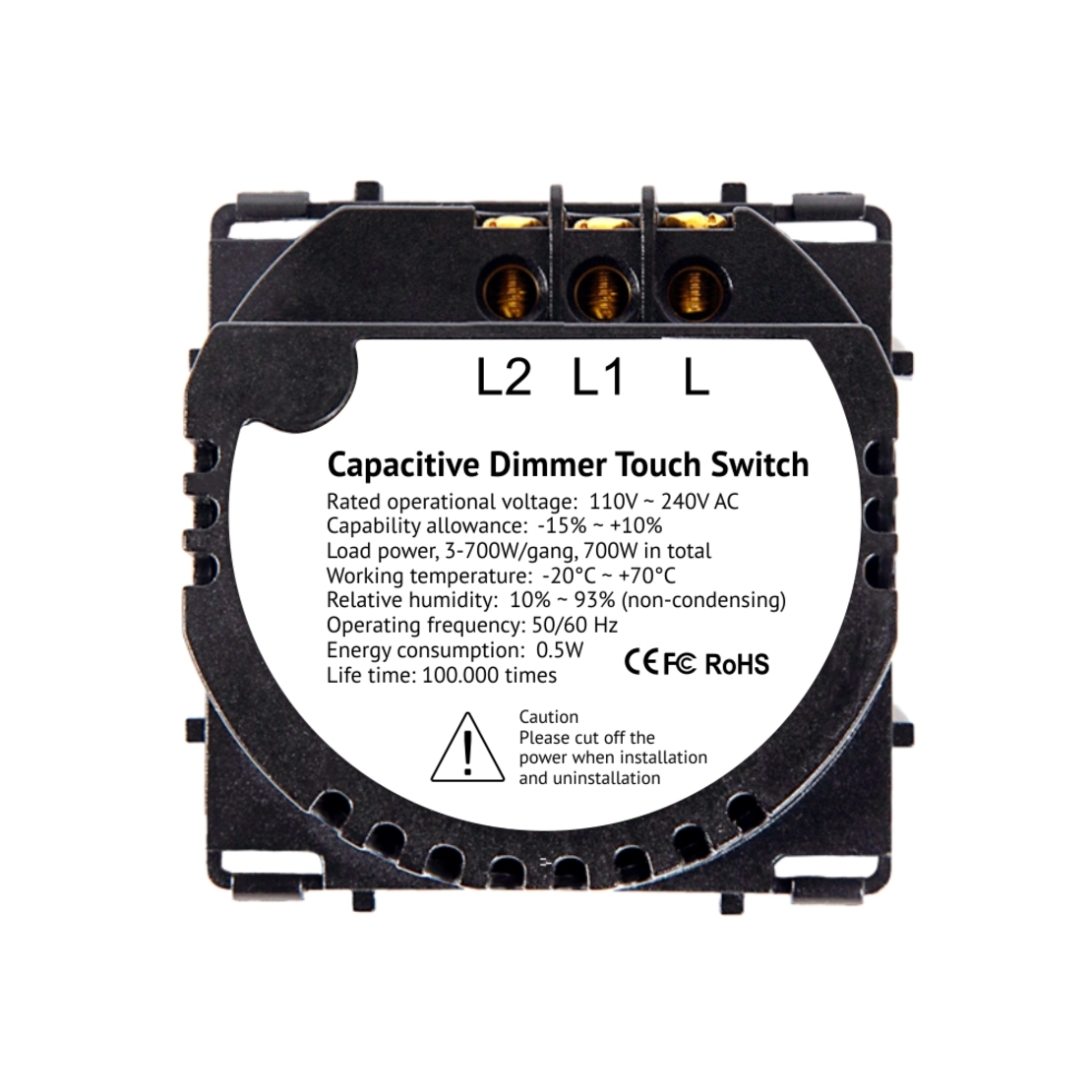 Modul Intrerupator Dublu cu Variator cu Touch LUXION