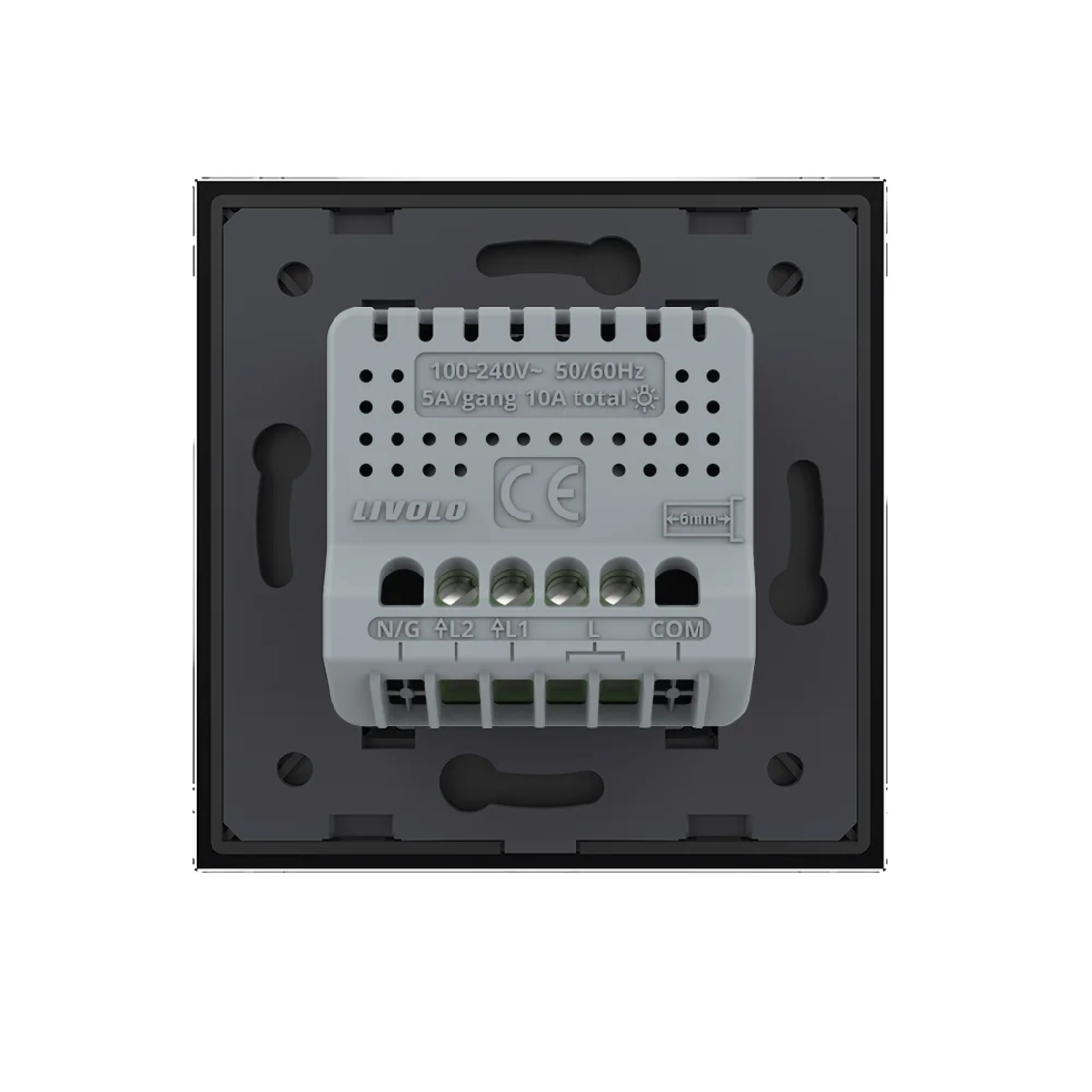 Intrerupator Dublu cu Touch LIVOLO din Sticla - Protocol ZigBee EC, negru