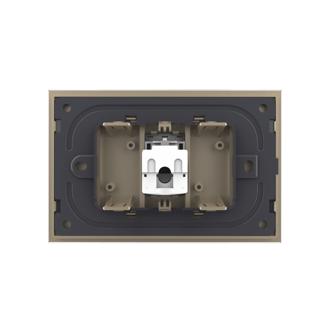 Priza internet Livolo cu rama din sticla - standard italian, auriu